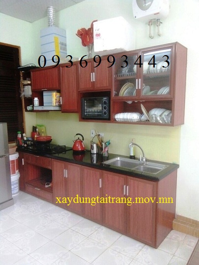 tủ bếp nhôm vân gỗ tủ bếp nhôm vân gỗ