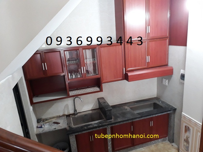 tủ bếp nhôm vân gỗ tủ bếp nhôm vân gỗ
