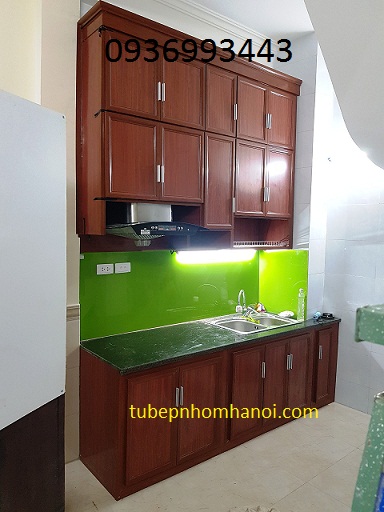 tủ bếp nhôm vân gỗ tủ bếp nhôm vân gỗ