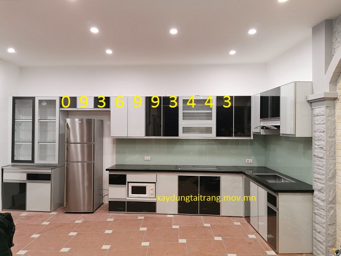 Tủ bếp nhôm hệ cánh kính Tủ bếp nhôm hệ cánh kính