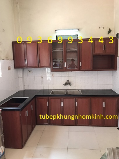 thi công tủ bếp nhôm vân gỗ thi công tủ bếp nhôm vân gỗ