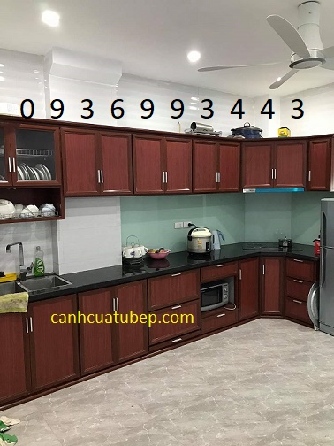 thi công tủ bếp nhôm vân gỗ thi công tủ bếp nhôm vân gỗ