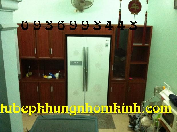 tủ bếp khung nhôm vân gỗ tủ bếp khung nhôm vân gỗ