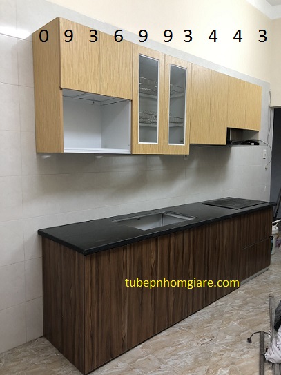 mẫu tủ bếp nhôm cánh Laminate mẫu tủ bếp nhôm cánh Laminate