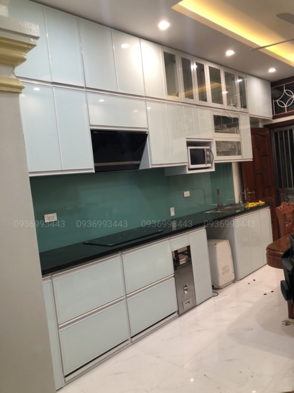 Tủ bếp nhôm mặt kính Tủ bếp nhôm mặt kính