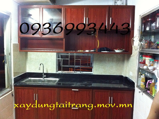 tủ bếp nhôm vân gỗ tủ bếp nhôm vân gỗ