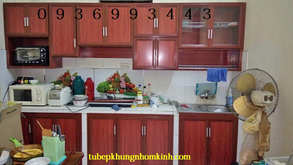 thi công tủ bếp nhôm vân gỗ thi công tủ bếp nhôm vân gỗ