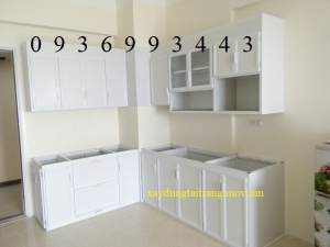 tủ bếp nhôm sơn tĩnh điện