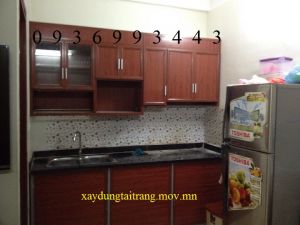 tủ bếp nhôm kính
