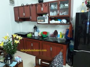 mẫu thiết kế tủ bếp nhôm giả vân gỗ