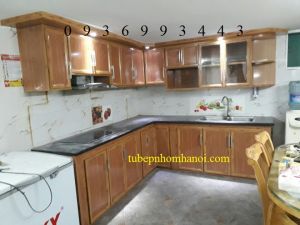 tủ bếp nhôm giả vân gỗ đẹp