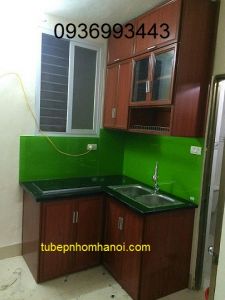 tủ bếp nhôm kính