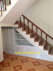 thiết kế tủ bếp nhôm sơn tĩnh điện