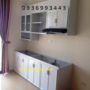 Tủ bếp nhôm sơn tĩnh điện