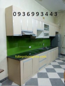 tủ bếp nhôm cánh Laminate