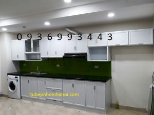 tủ bếp nhôm sơn tĩnh điện