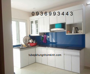 Tủ bếp nhôm cánh Acrylic