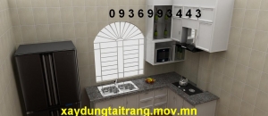 Nhận thiết kế thi công tủ bếp nhôm kính