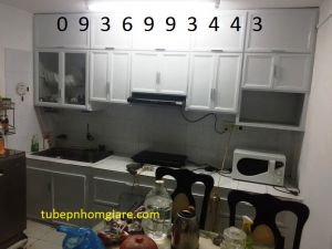 tủ bếp nhôm sơn tĩnh điện