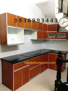tủ bếp nhôm cánh Laminate