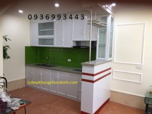 tủ bếp nhôm sơn tĩnh điện quầy bar