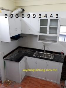 mẫu tủ bếp nhôm