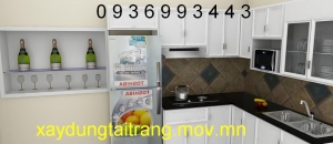 thi công tủ bếp nhôm kính
