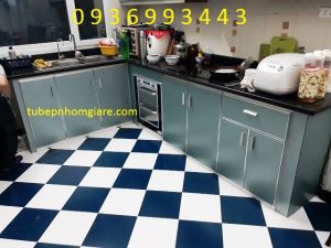 tủ bếp Acrylic xây bệ bếp