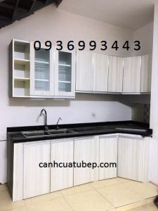tủ bếp nhôm cánh Laminate