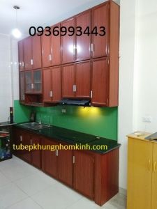 tủ bếp nhôm vân gỗ đẹp