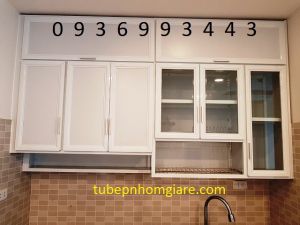 thi công tủ bếp nhôm