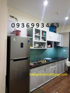 thi công tủ bếp nhôm chữ I