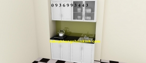thiết kế tủ bếp nhôm kính đẹp