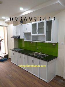 tủ bếp nhôm sơn tĩnh điện