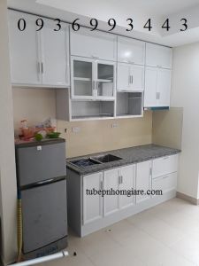 tủ bếp nhôm kính