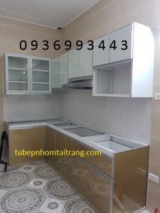 mẫu thiết kế tủ bếp nhôm hệ Zang Lee