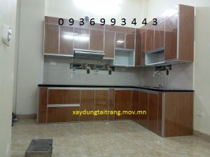 thiết kế tủ bếp nhôm cánh hệ Zang Lee