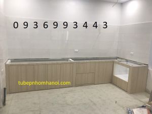 tủ bếp nhôm cánh Laminate
