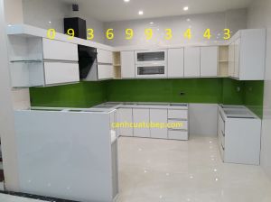Tủ bếp nhôm cánh acrylic