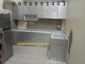 thi công tủ bếp nhôm cánh hệ Zang Lee