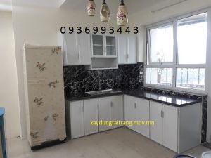 tủ bếp nhôm sơn tĩnh điện