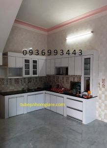 tủ bếp nhôm kính cánh hệ Zang Lee