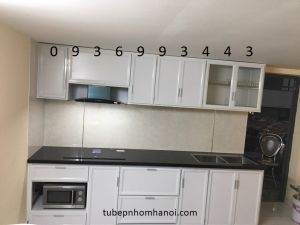 tủ bếp nhôm sơn tĩnh điện
