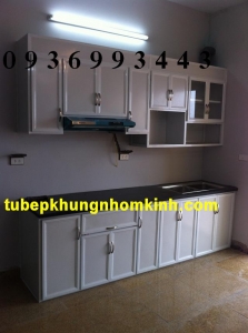 tủ bếp nhôm sơn tĩnh điện