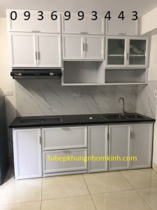 tủ bếp nhôm sơn tĩnh điện