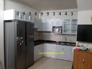 tu bep nhom son tinh dien chu L