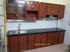 thi công tủ bếp nhôm vân gỗ chữ I - anh 1