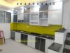 tủ bếp nhôm chữ I cánh hệ XingFa VN trắng mặt kính màu - anh 1