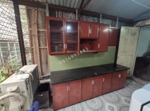 Tủ bếp nhôm vân gỗ