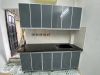 tủ  bếp nhôm hệ cánh kính mầu - anh 1